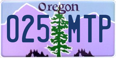 OR license plate 025MTP