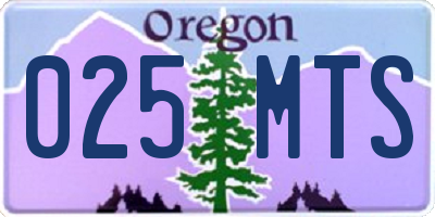 OR license plate 025MTS