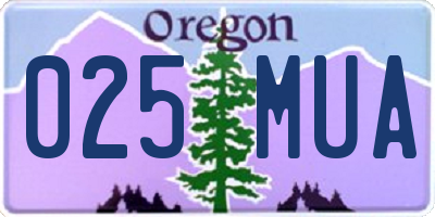 OR license plate 025MUA