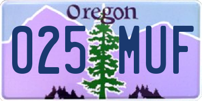 OR license plate 025MUF