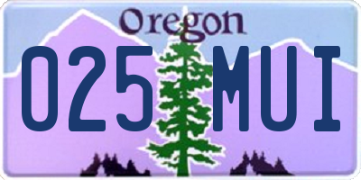 OR license plate 025MUI