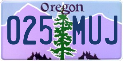 OR license plate 025MUJ