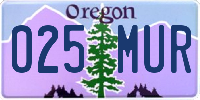 OR license plate 025MUR
