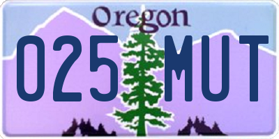 OR license plate 025MUT