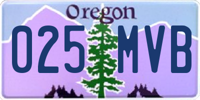 OR license plate 025MVB