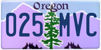 OR license plate 025MVC