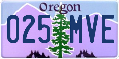 OR license plate 025MVE