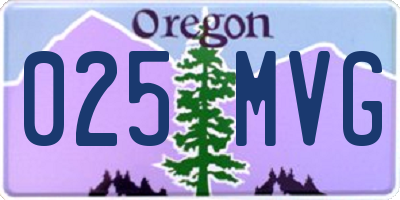 OR license plate 025MVG