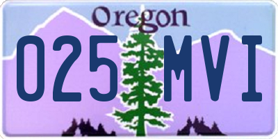 OR license plate 025MVI