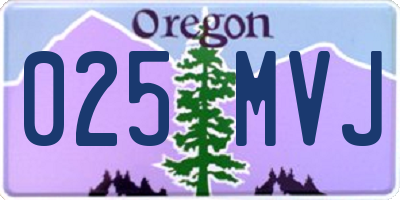OR license plate 025MVJ