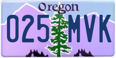 OR license plate 025MVK
