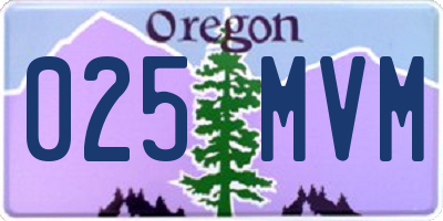 OR license plate 025MVM