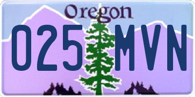 OR license plate 025MVN