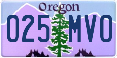 OR license plate 025MVO