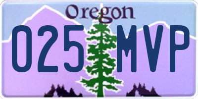 OR license plate 025MVP