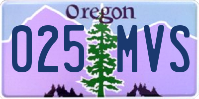 OR license plate 025MVS
