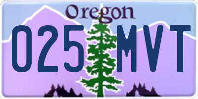 OR license plate 025MVT