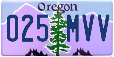 OR license plate 025MVV