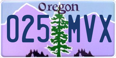 OR license plate 025MVX