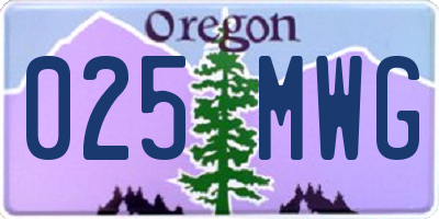 OR license plate 025MWG