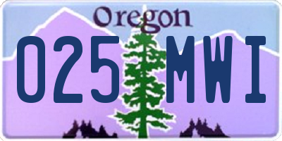OR license plate 025MWI
