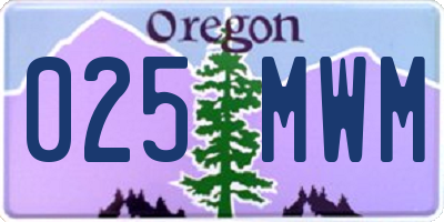 OR license plate 025MWM
