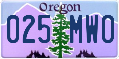 OR license plate 025MWO