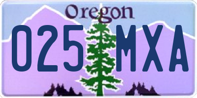 OR license plate 025MXA