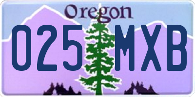 OR license plate 025MXB