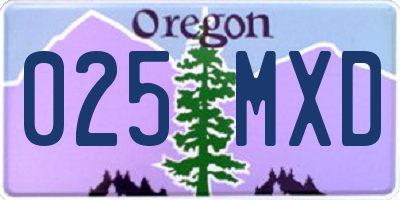 OR license plate 025MXD
