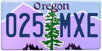 OR license plate 025MXE