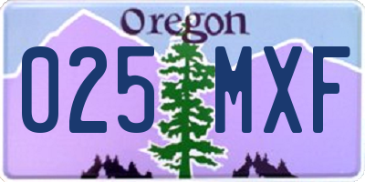 OR license plate 025MXF