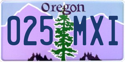 OR license plate 025MXI