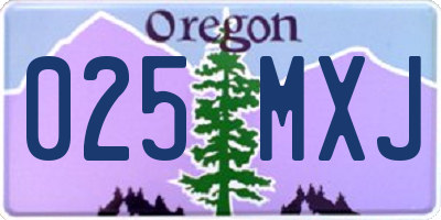 OR license plate 025MXJ