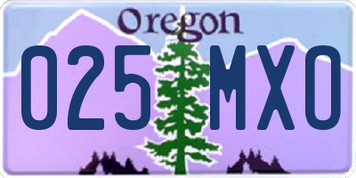 OR license plate 025MXO
