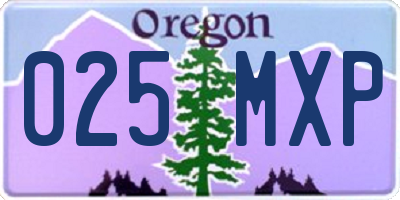 OR license plate 025MXP