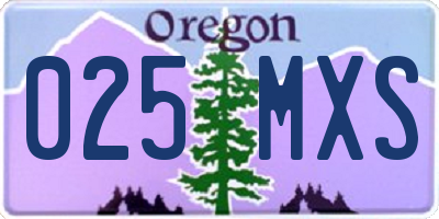 OR license plate 025MXS