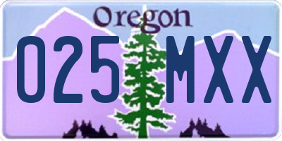 OR license plate 025MXX