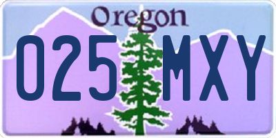 OR license plate 025MXY