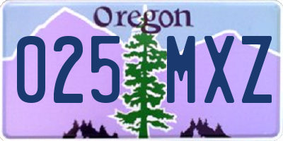 OR license plate 025MXZ