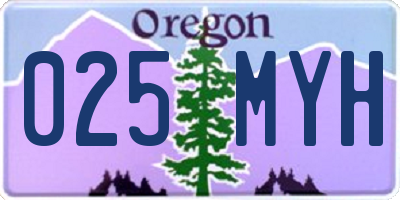 OR license plate 025MYH