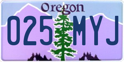 OR license plate 025MYJ