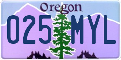 OR license plate 025MYL