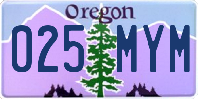 OR license plate 025MYM