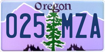 OR license plate 025MZA