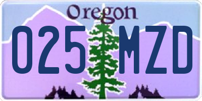 OR license plate 025MZD
