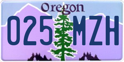 OR license plate 025MZH