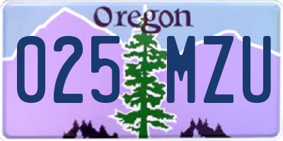 OR license plate 025MZU