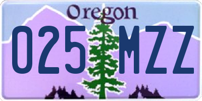 OR license plate 025MZZ