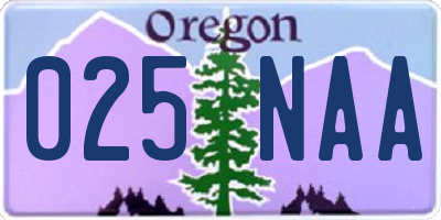 OR license plate 025NAA